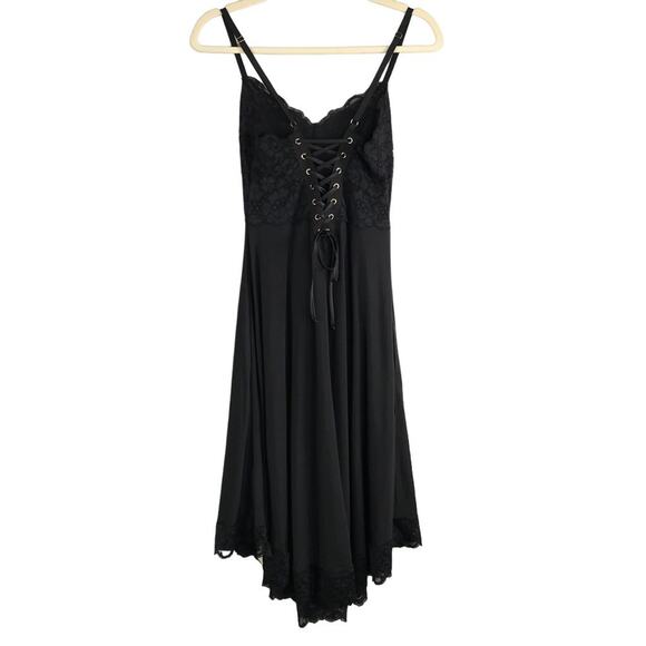 FREE PEOPLE x HAH Reversible Dress XS LaceUp Cottage Regencycore Witchy Goth NWT - Picture 4 of 12
